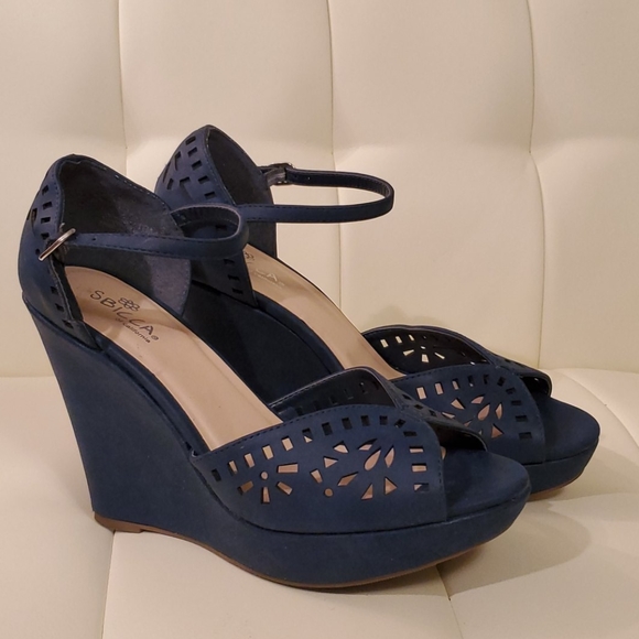 Royal blue wedges - Picture 1 of 8